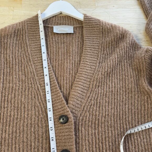 Everlane The Oversized Alpaca Merino Wool Cardigan Lightweight Pristine Tan XS - Picture 11 of 12